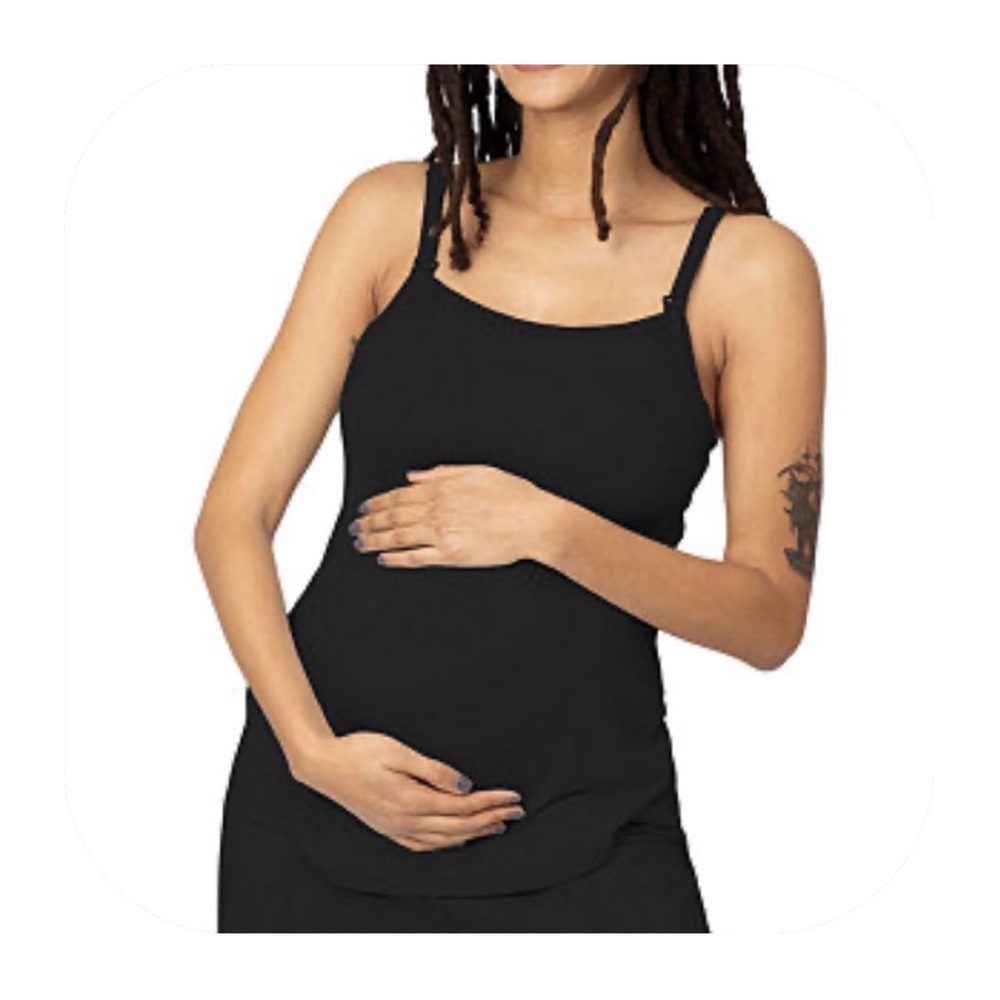 Kindred Bravely maternity L black Bamboo Lounge Around Nursing Tank